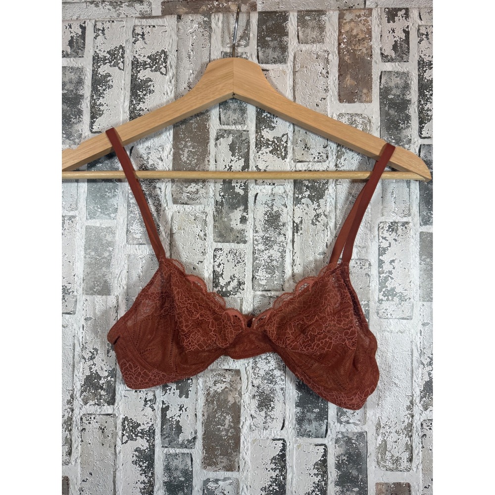 Madewell Lace Bralette Womens Small Terracotta Unlined Sheer